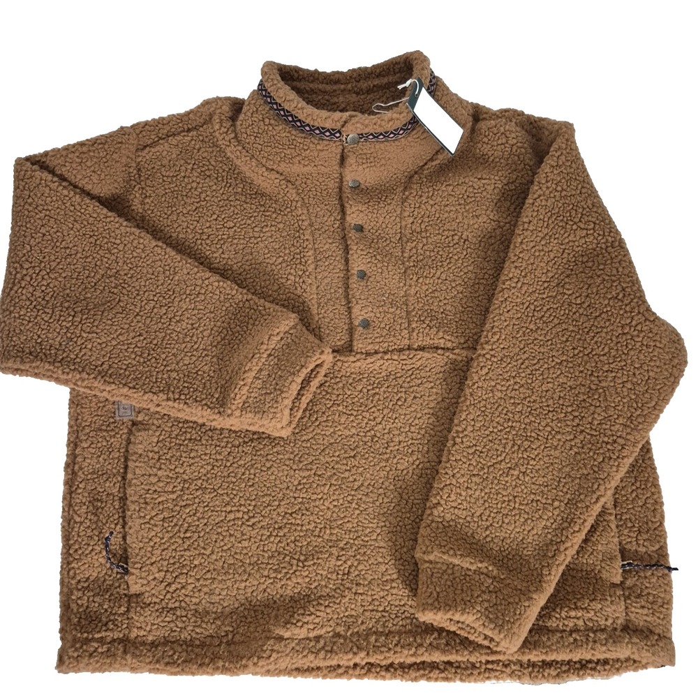 Alpine Design 1/4 Snap Womens XL Caramel Latte Sherpa Pullover NEW